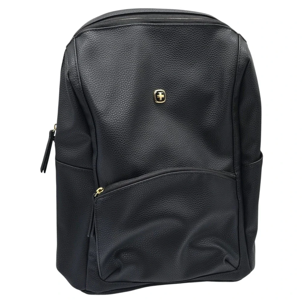SwissGear Serenity Luxe Women's Laptop Backpack 13 Inch Black Pebbled Leather